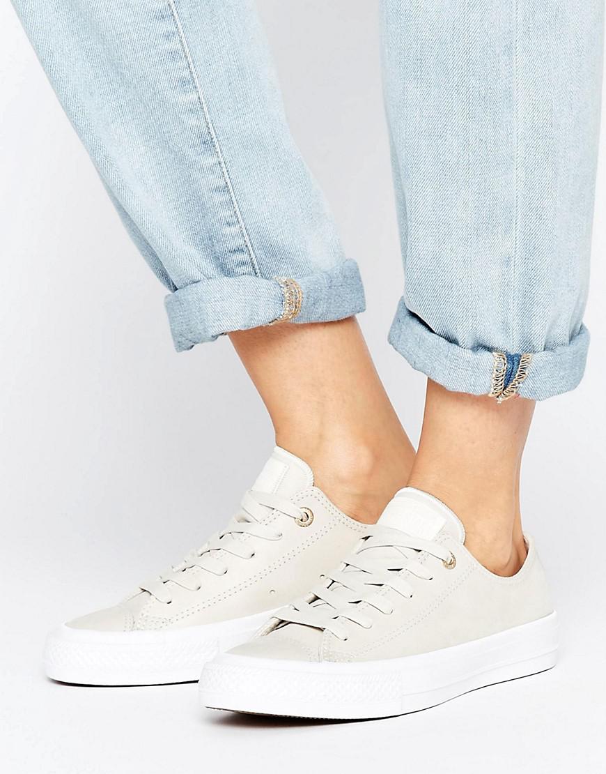 Converse Chuck Ii Trainers In Cream Leather | Lyst