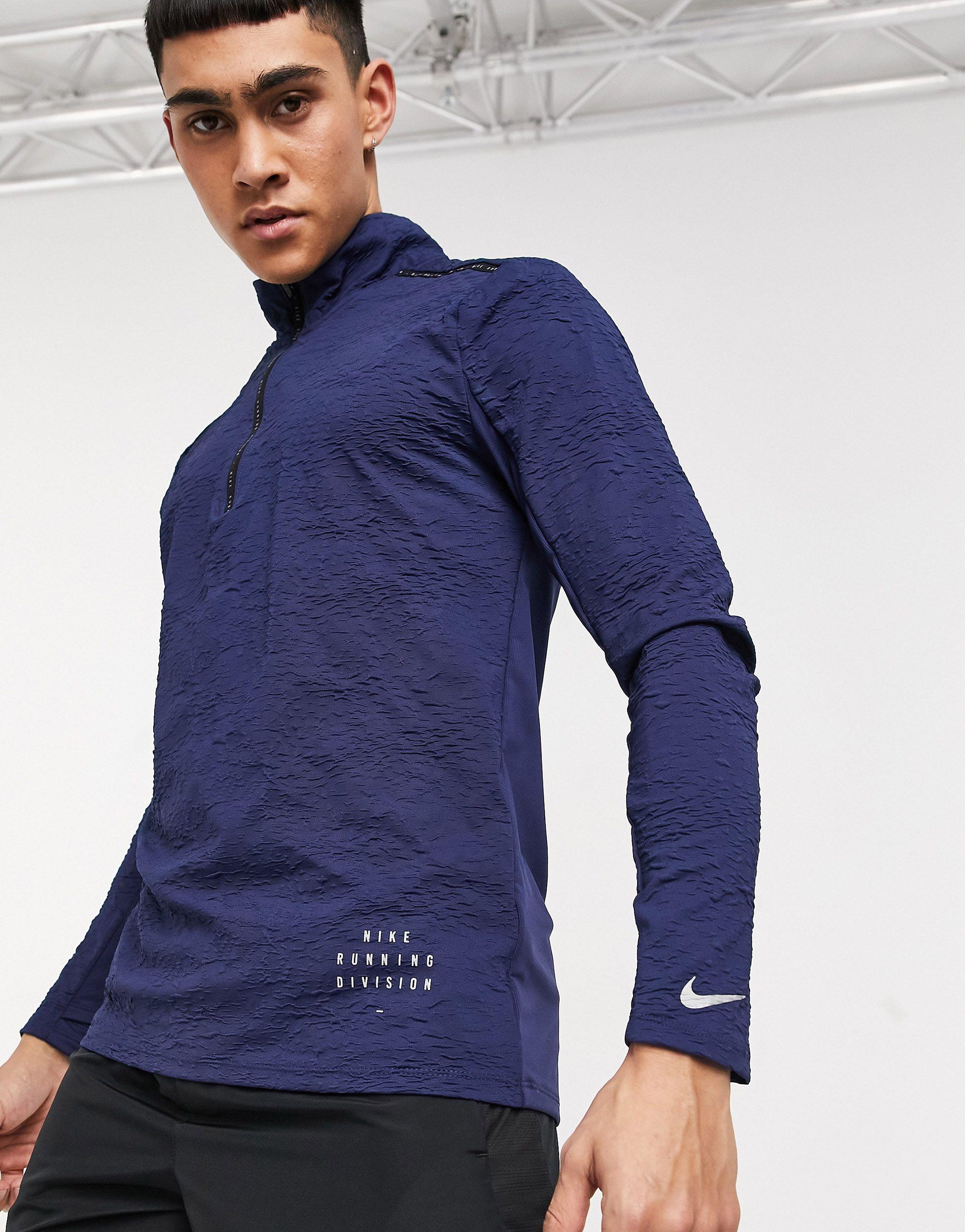 Nike Run Division Element 1/4 Zip Top in Blue for Men | Lyst