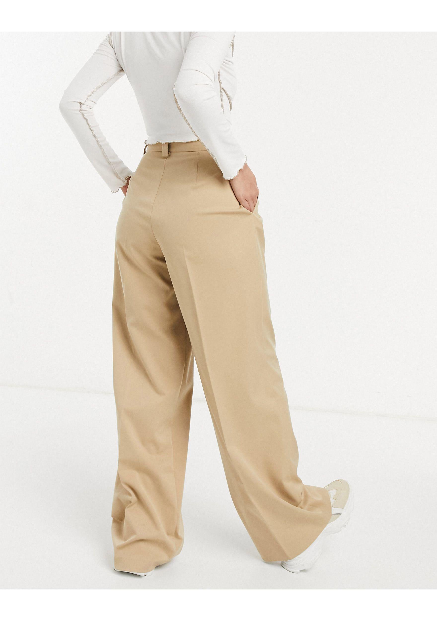 Pull&Bear Wide Leg Slouchy Dad Pants in Natural | Lyst