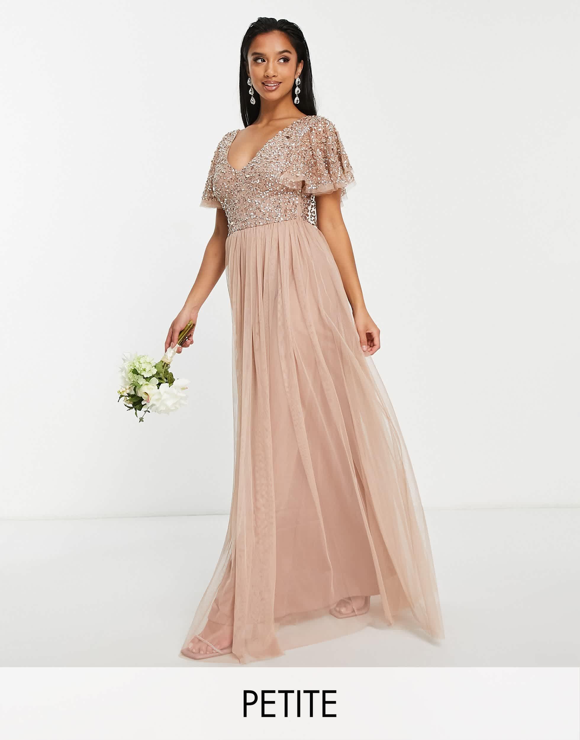Beauut Petite Bridesmaid Embellished Bodice Maxi Dress With