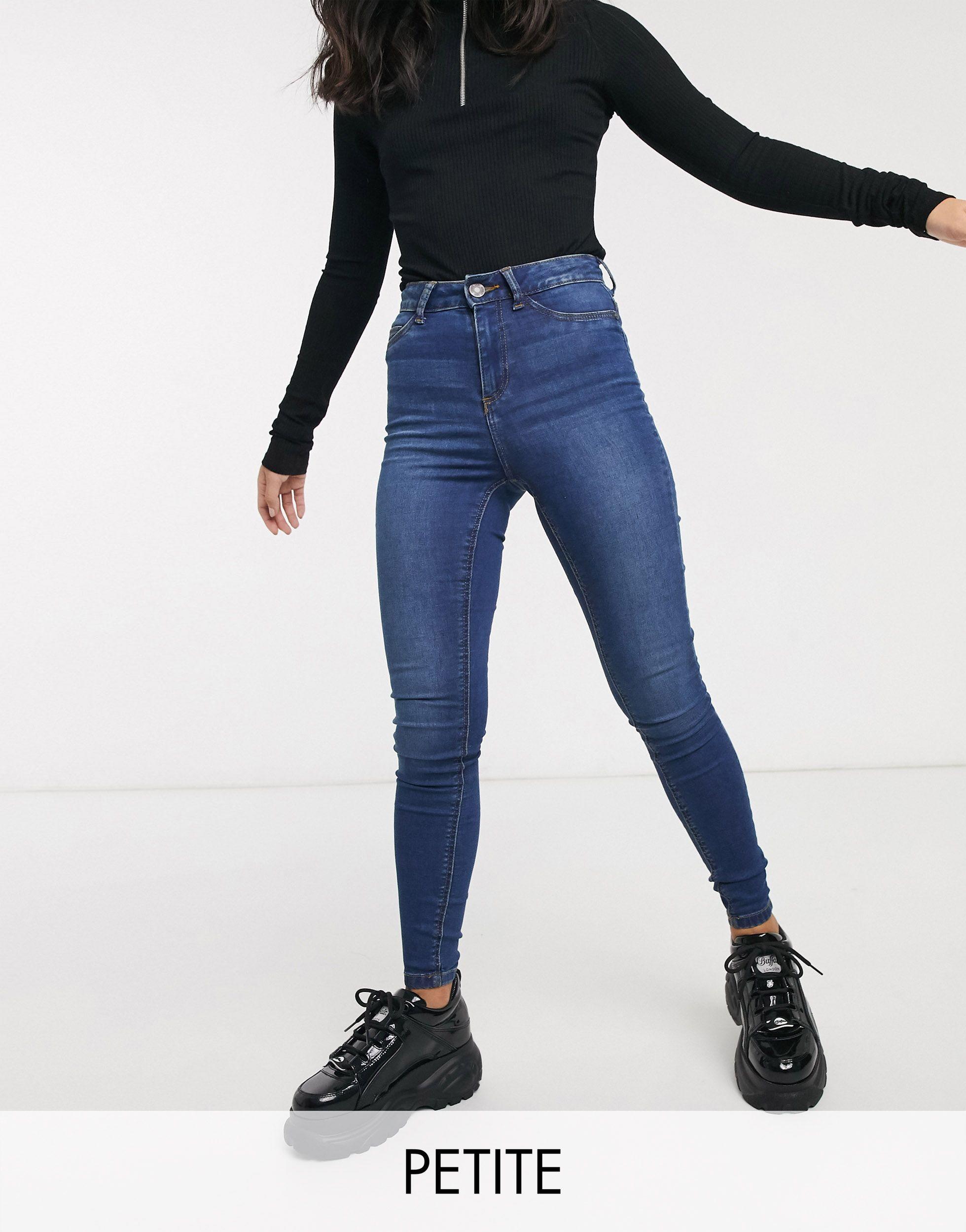 petite blue skinny jeans