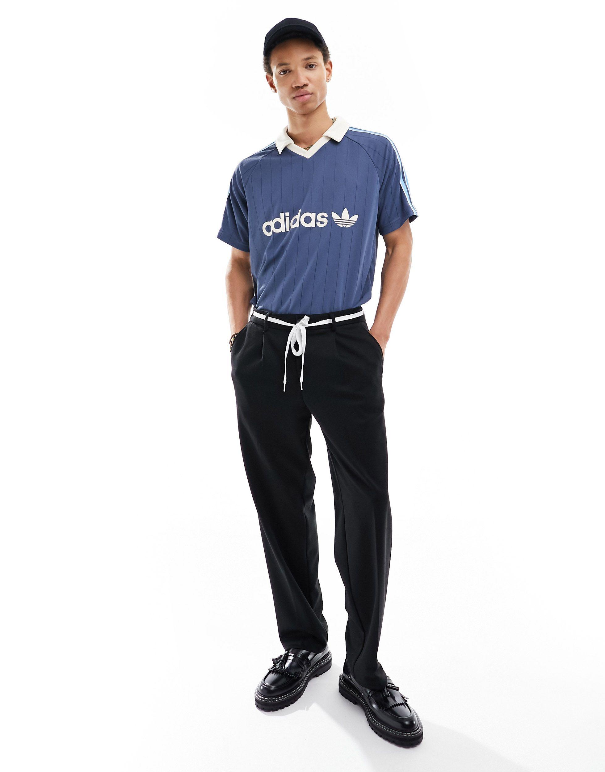 adidas Originals Stripe Jersey in Blue for Men | Lyst