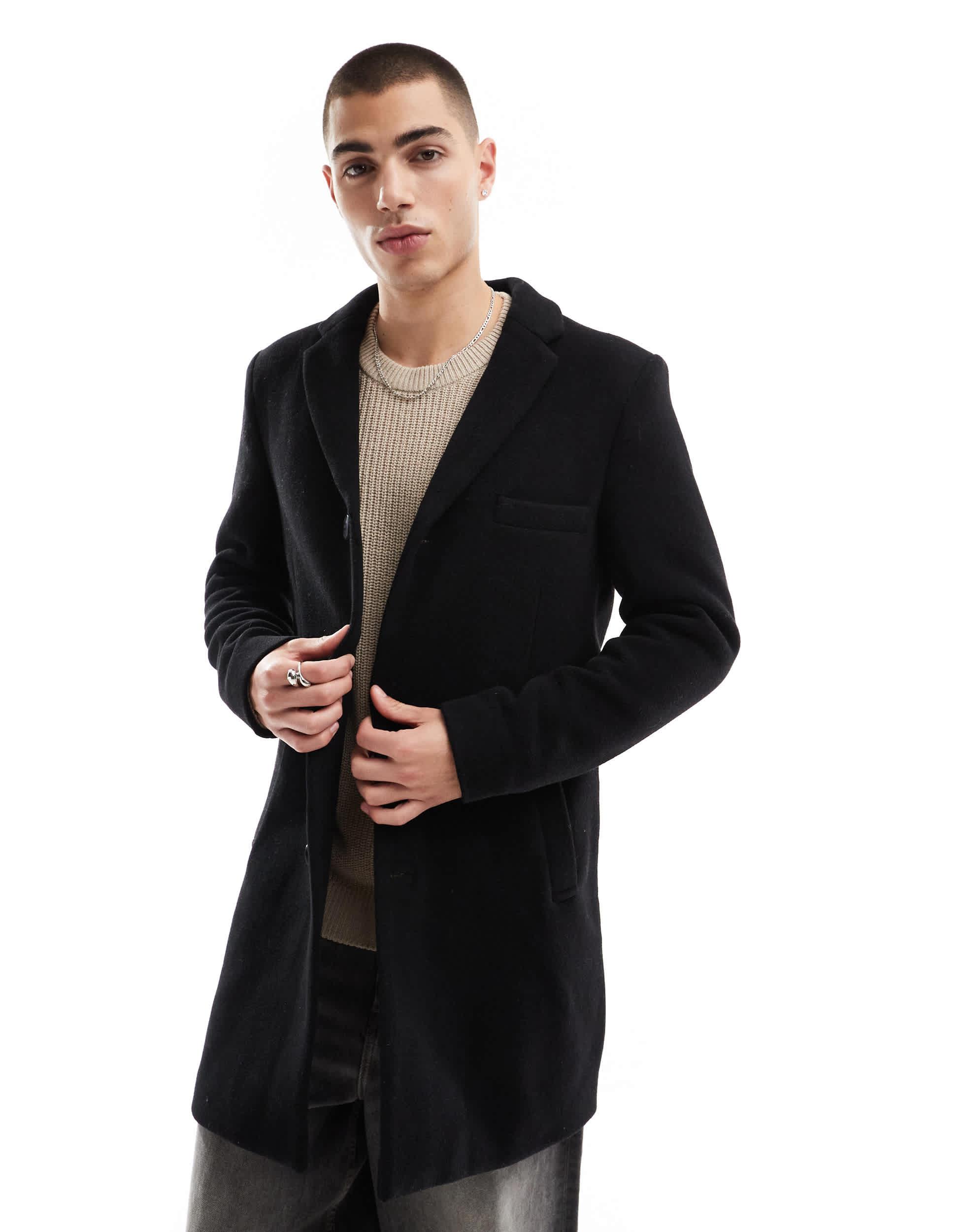 Only & sons wool trench coat deals