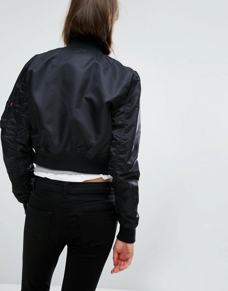 Alpha Industries Ma-1 Cropped Bomber Jacket With Rose Gold Zip in