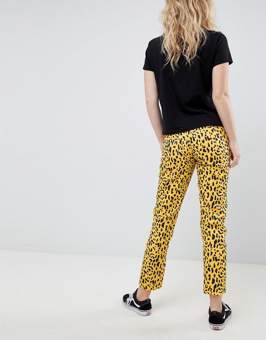 Yellow leopard print trousers Clearance