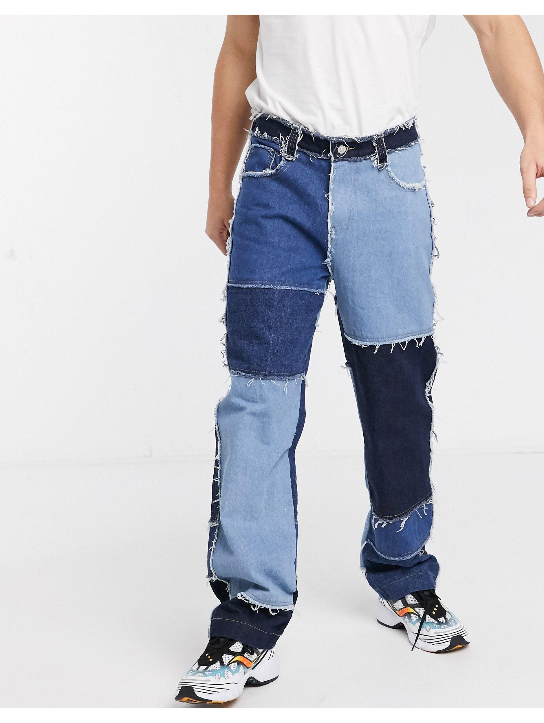 Jaded - Jeans stile skater patchwork sfrangiati da Uomo di Jaded London in  Blu | Lyst