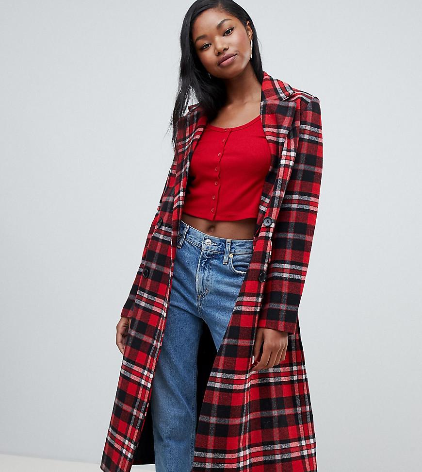 long red plaid coat