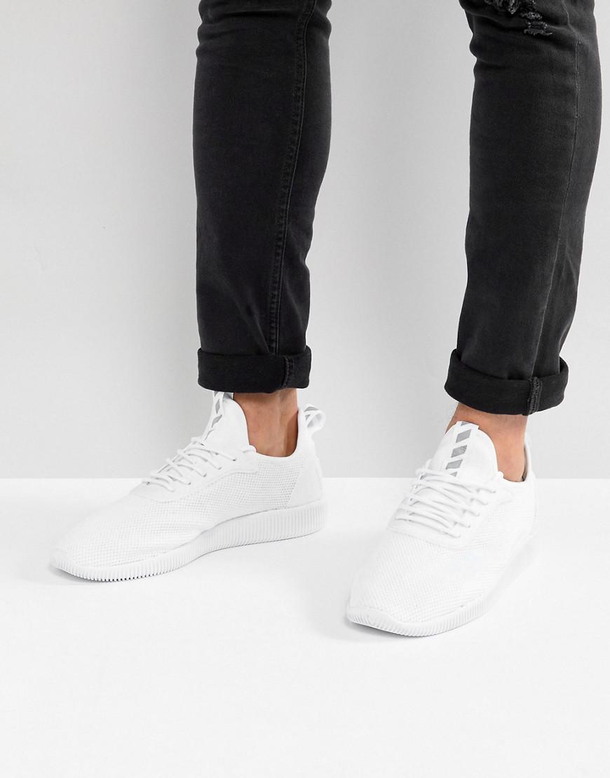 Bershka Denim Runner Trainer In White For Men Lyst