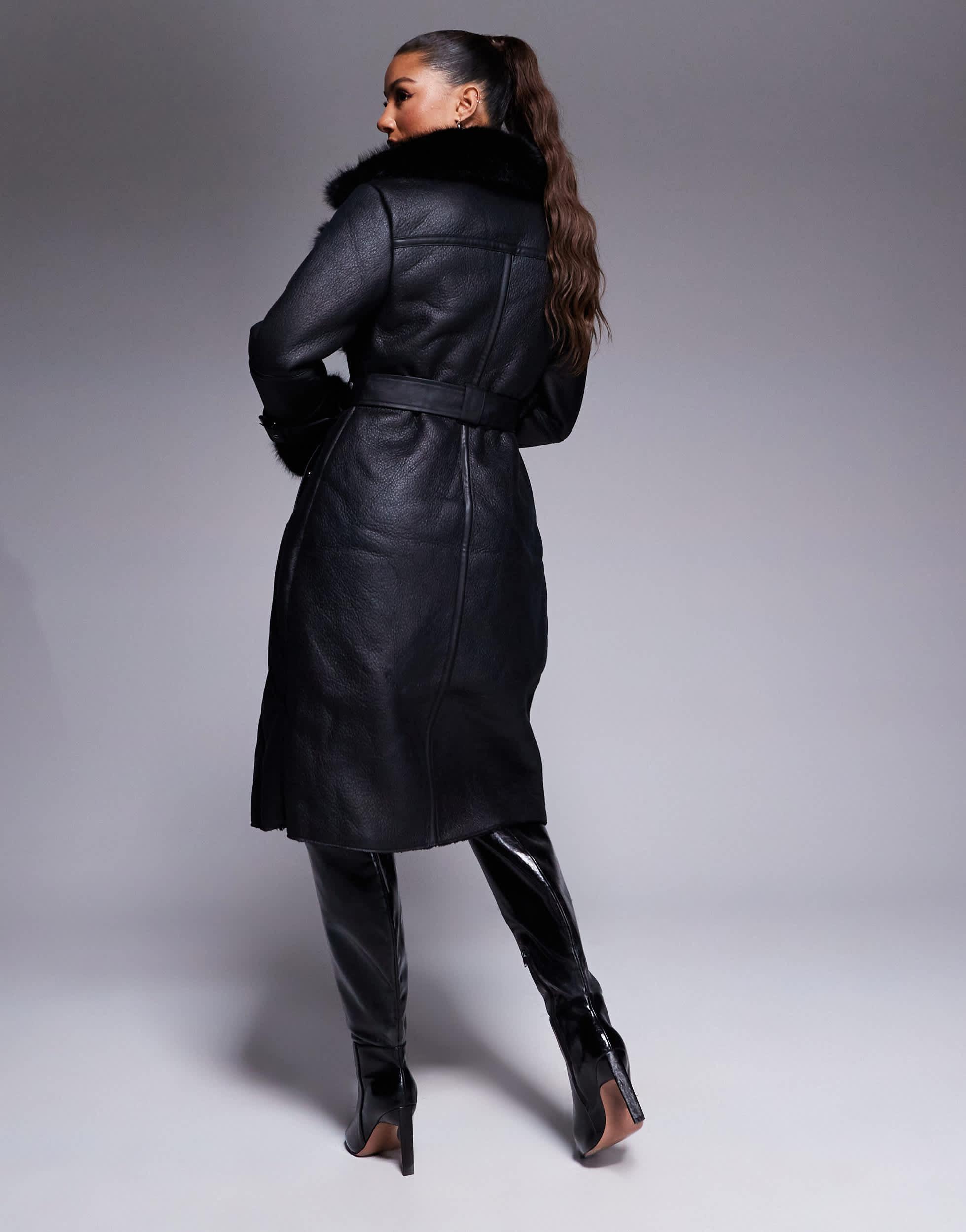 River Island – longline-bikerjacke in Schwarz Lyst AT