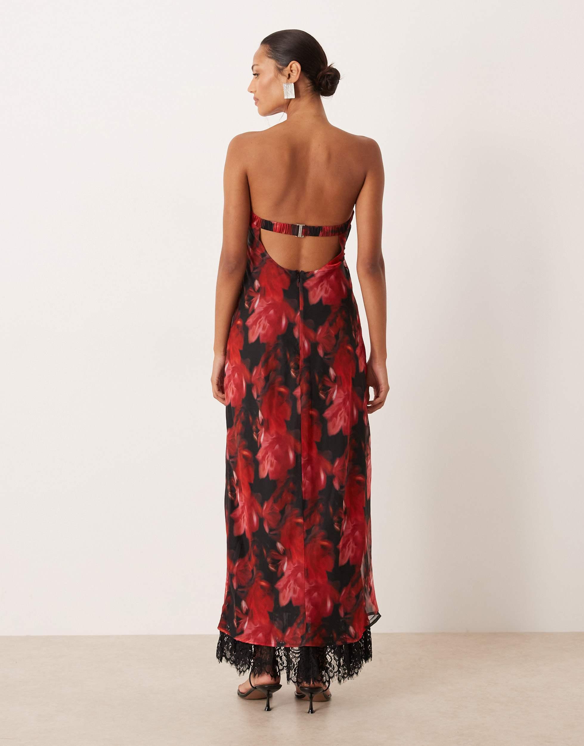 strapless open back dress Jolene Eyelet Lace Tube Dress