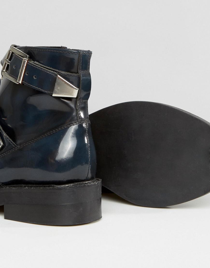navy wide fit boots