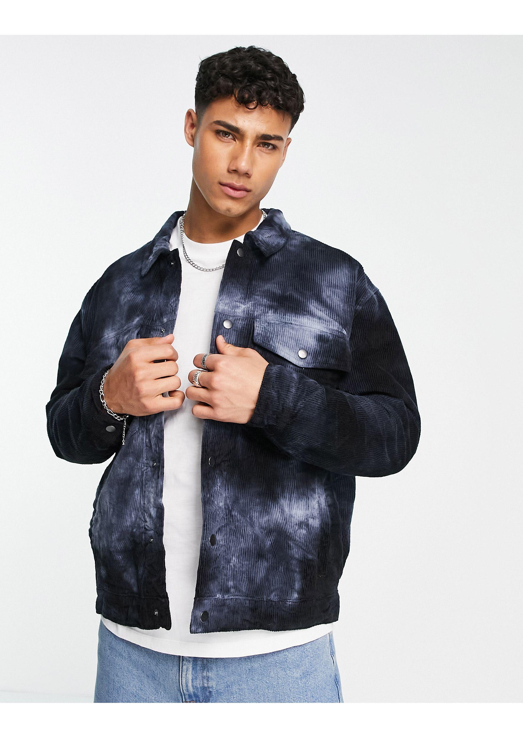 TOPMAN Cord Western Jacket in Blue for 