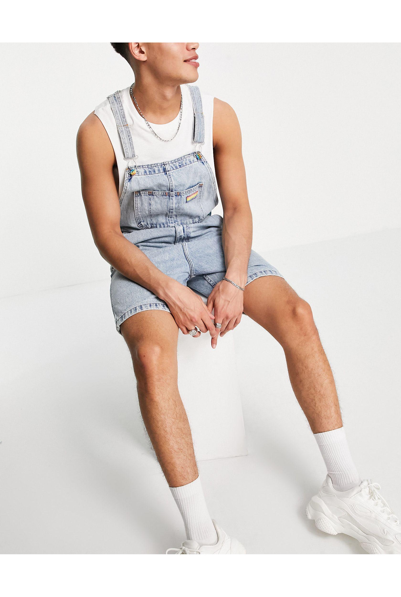 Pride Liberation Denim Dungaree Shorts 