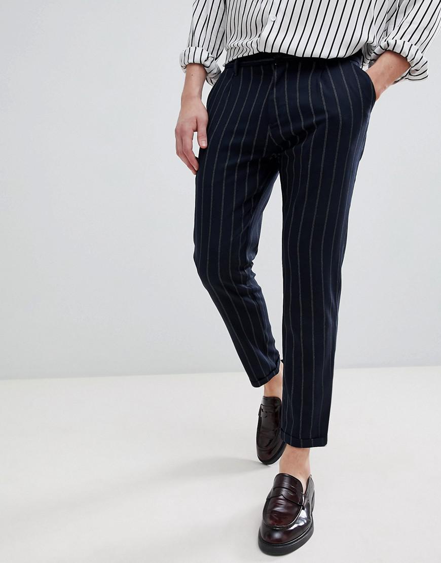 Mati Ribbed Stoka Blue Striped Set with Pants