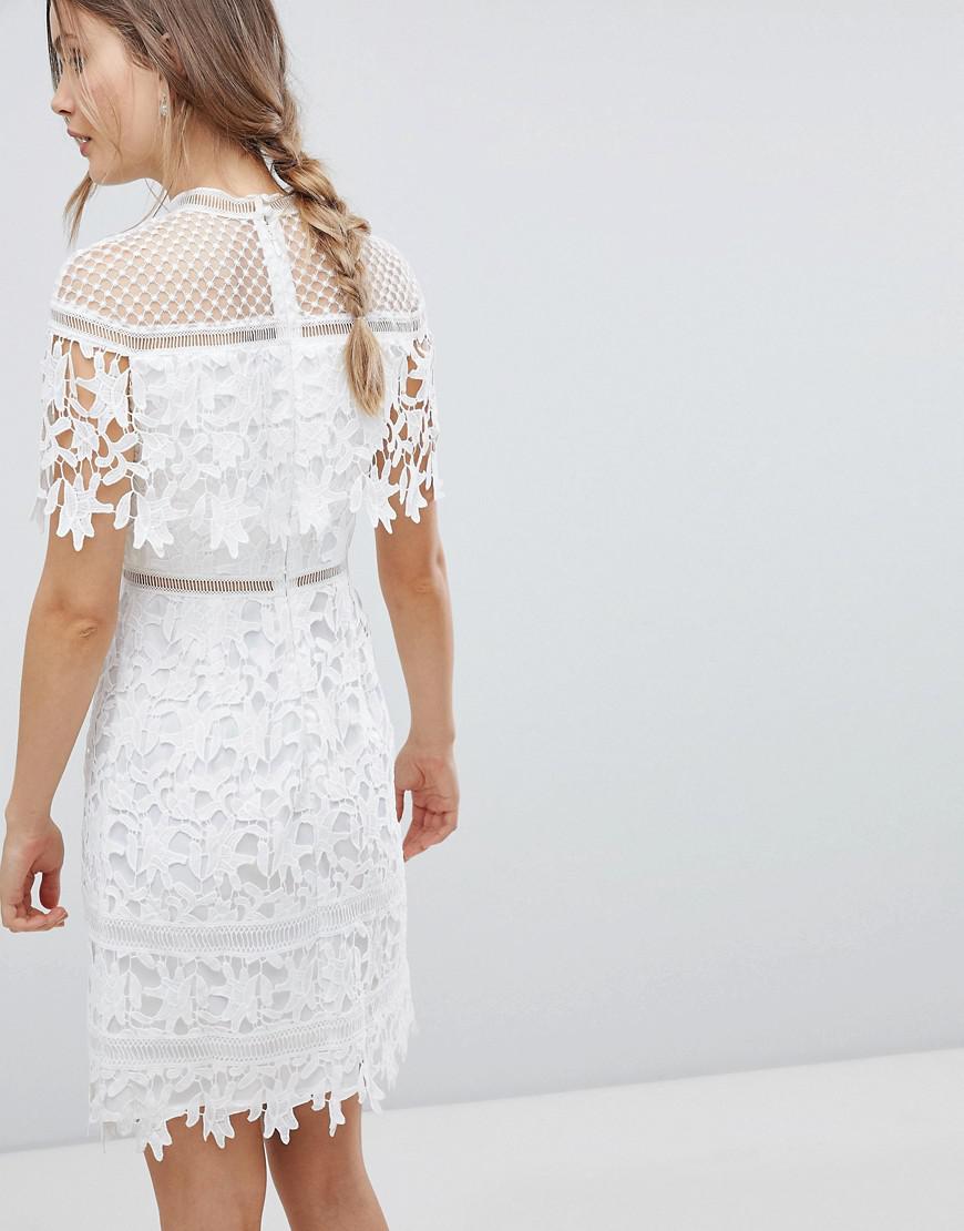 chi chi london lace high neck mini dress