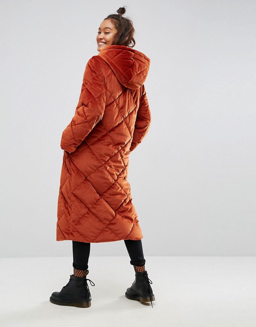 asos long padded coat
