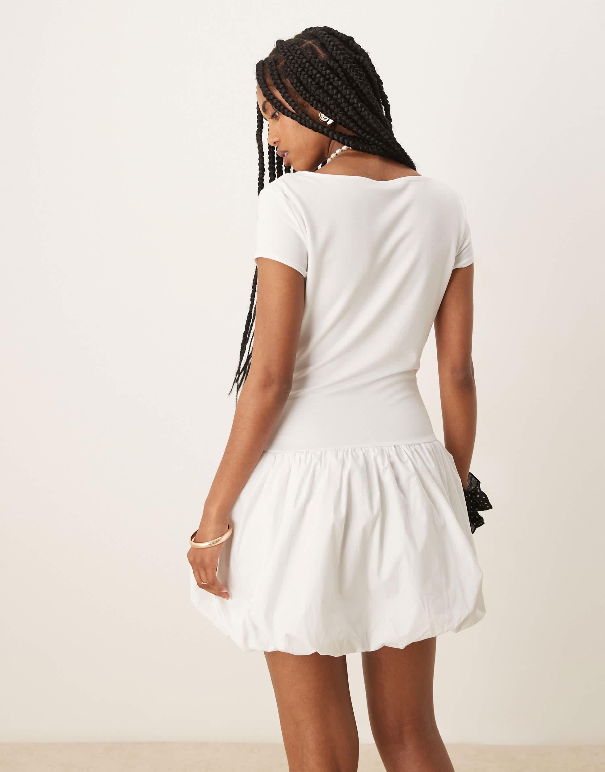 short puffed hem dress mango Short puffed hem dress - Women
