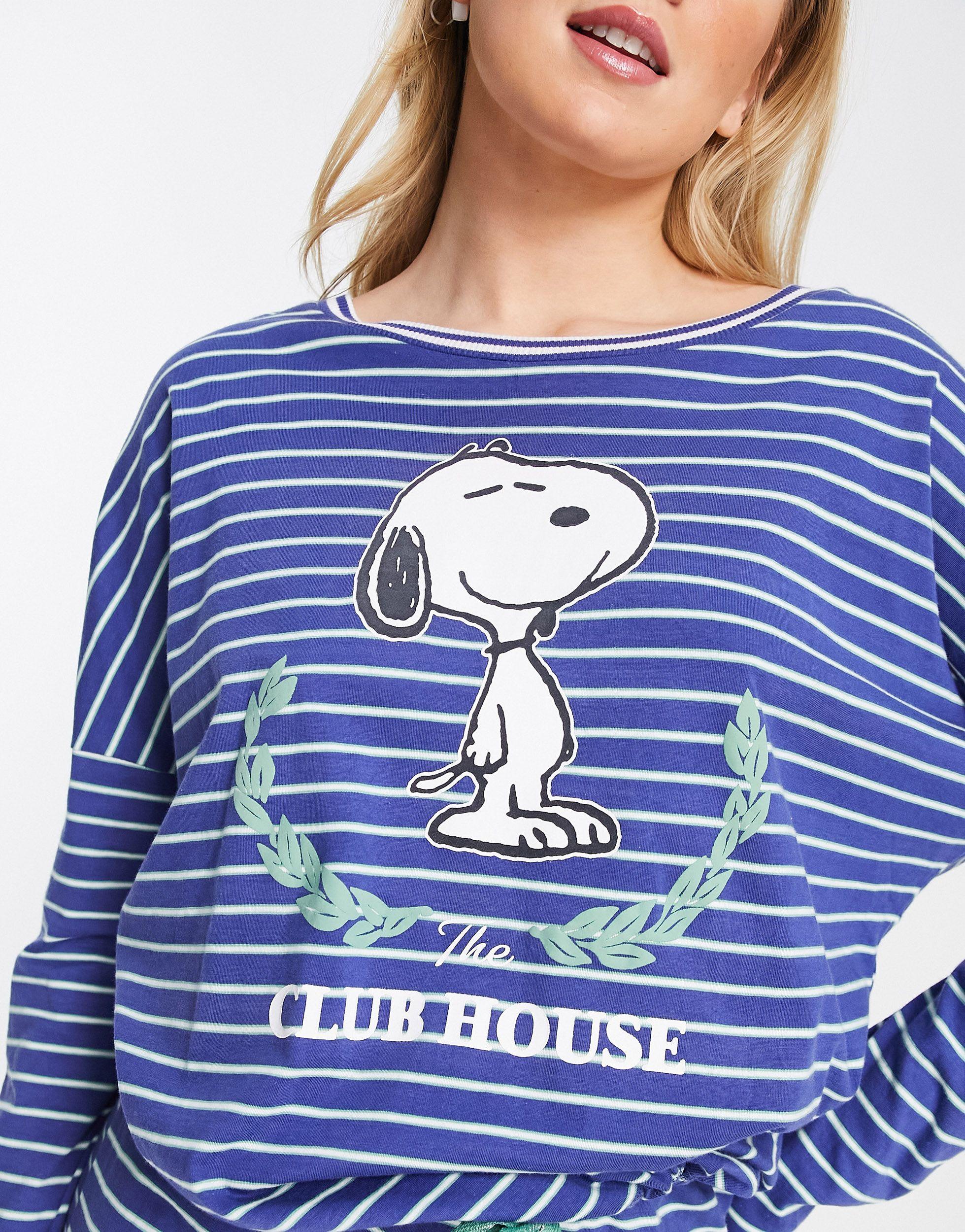 Women'secret Snoopy Club House Motif Long Pyjama Set in Blue | Lyst