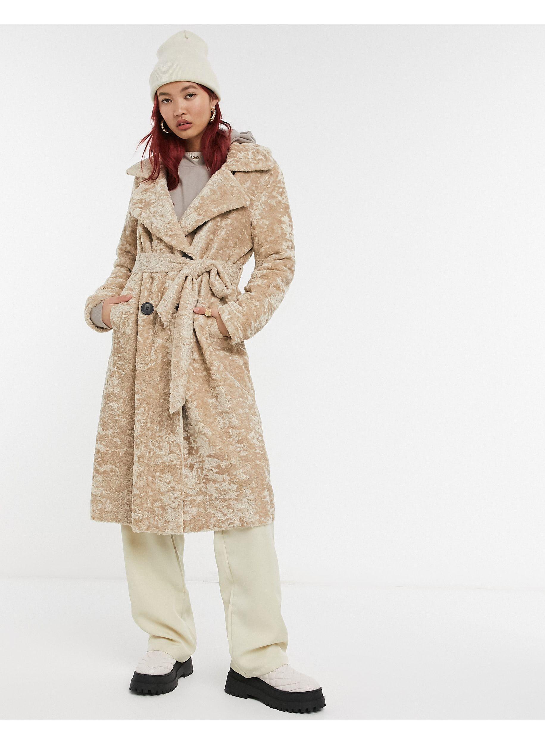 river island borg coat
