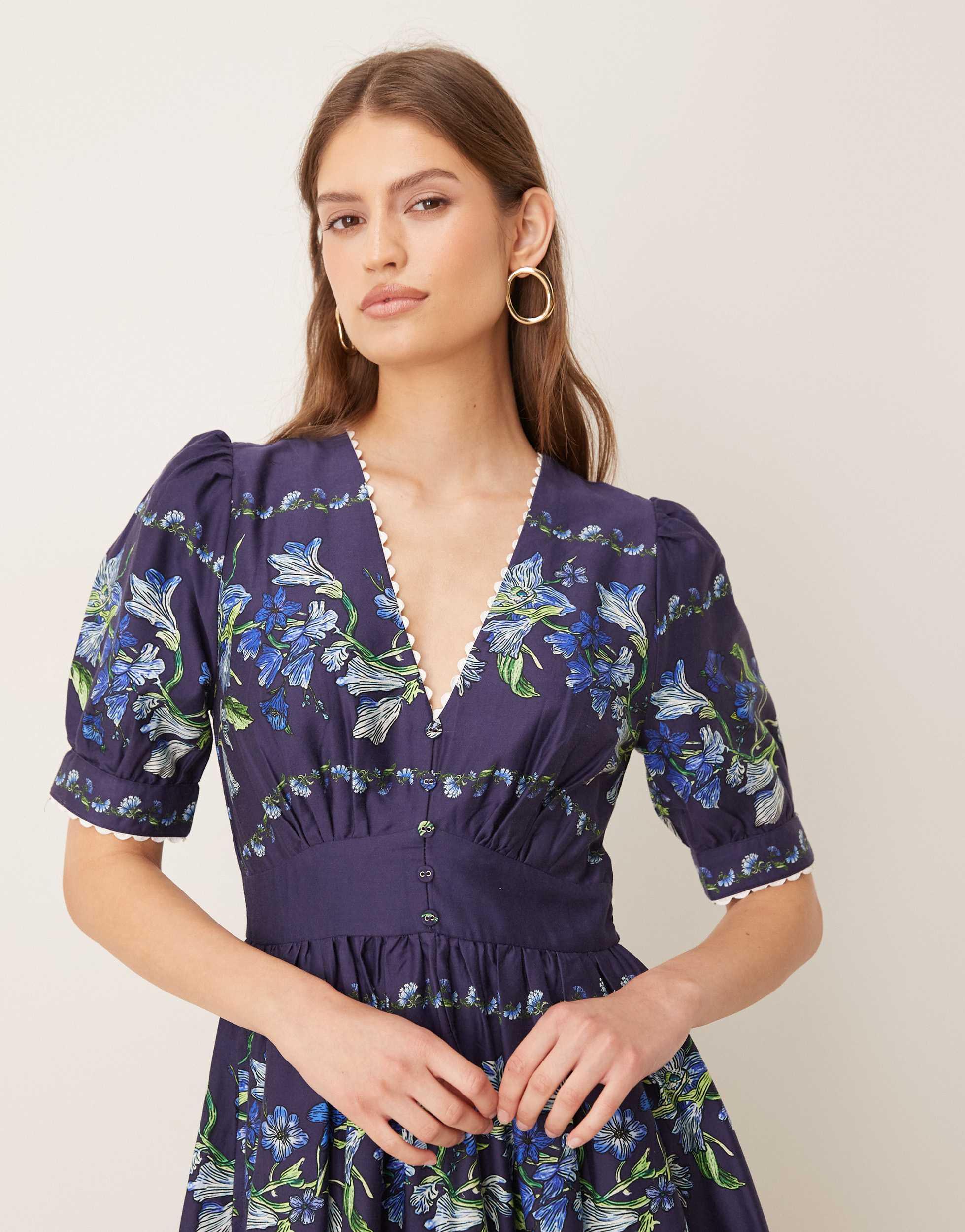 hope and ivy midi dress Hope & Ivy Embroidered Dobby Midi Dress