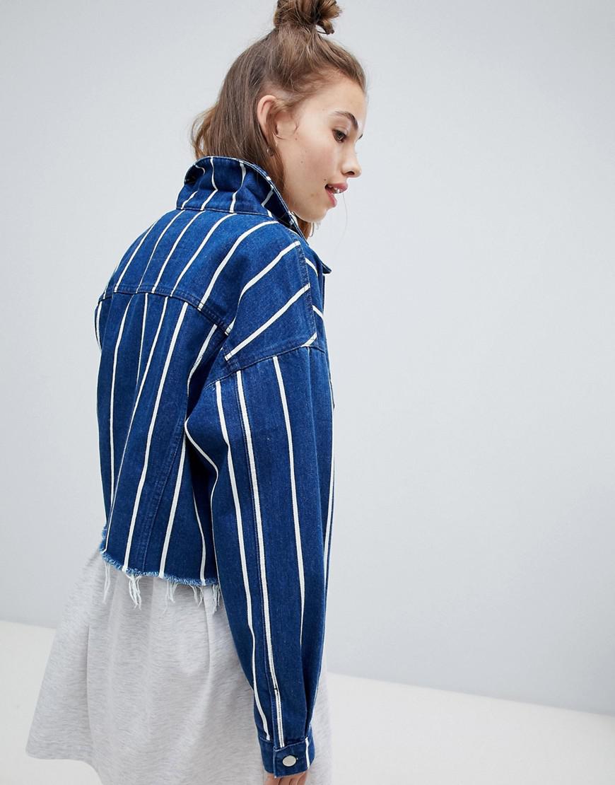 pull and bear striped denim jacket