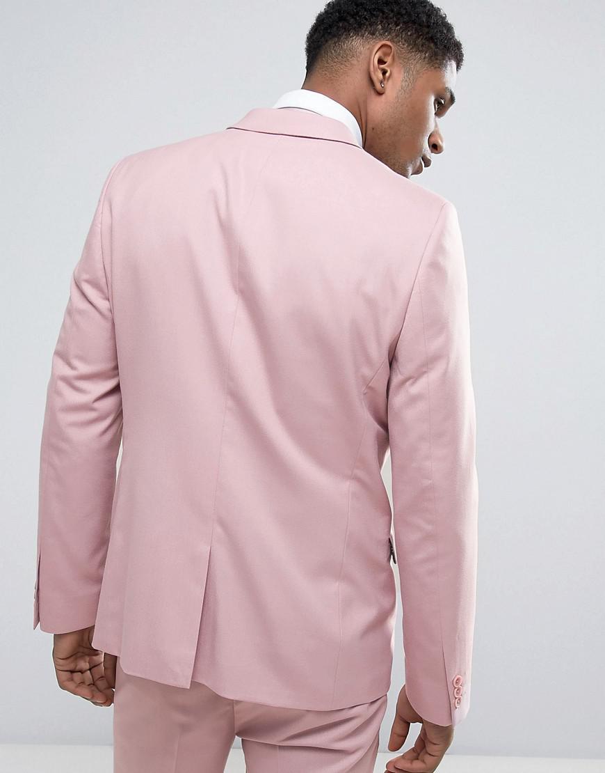 ASOS Synthetic Wedding Skinny Suit Jacket In Dusky Pink for Men - Lyst