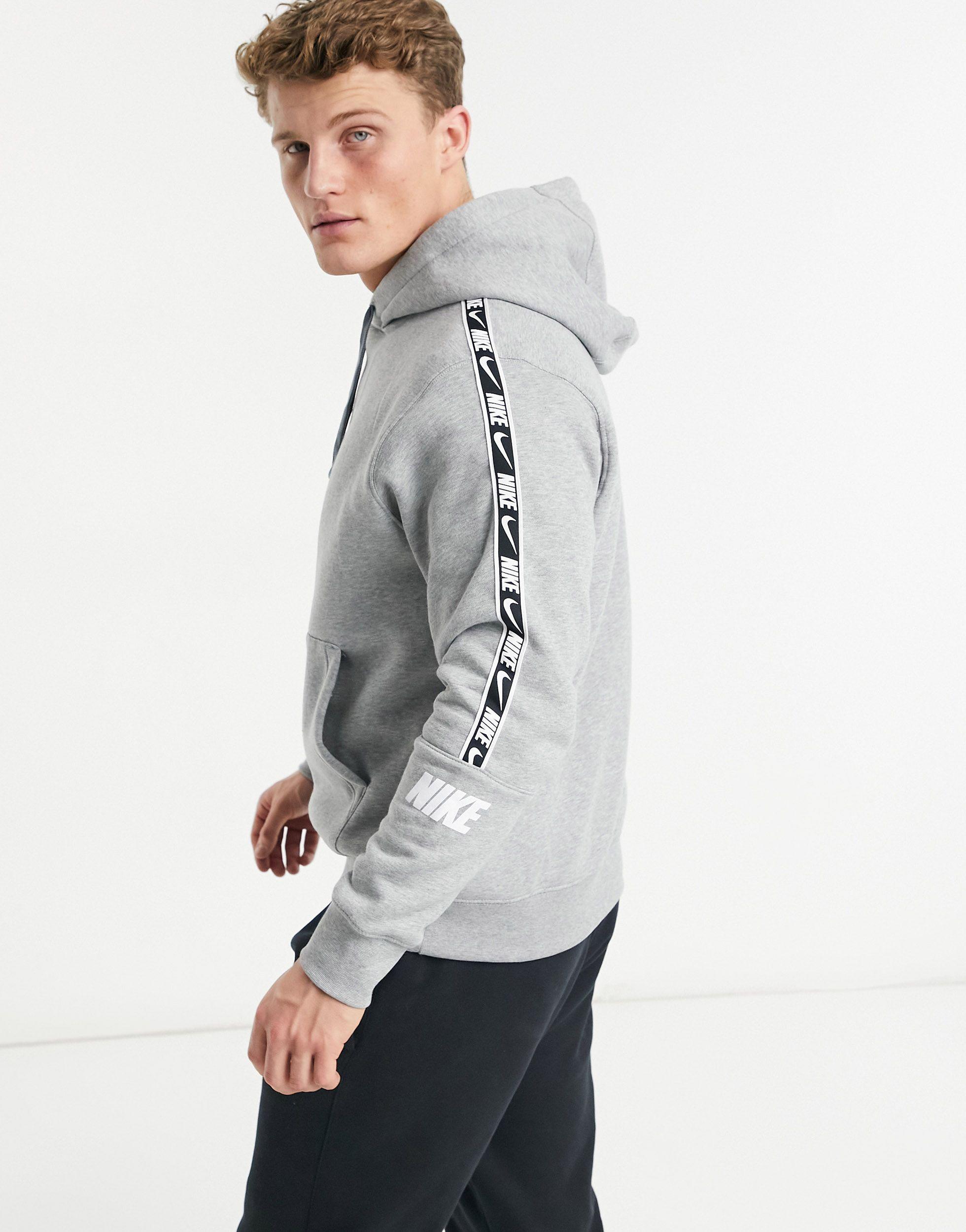Nike Repeat Pack Taping Hoodie in Grey for Men | Lyst UK