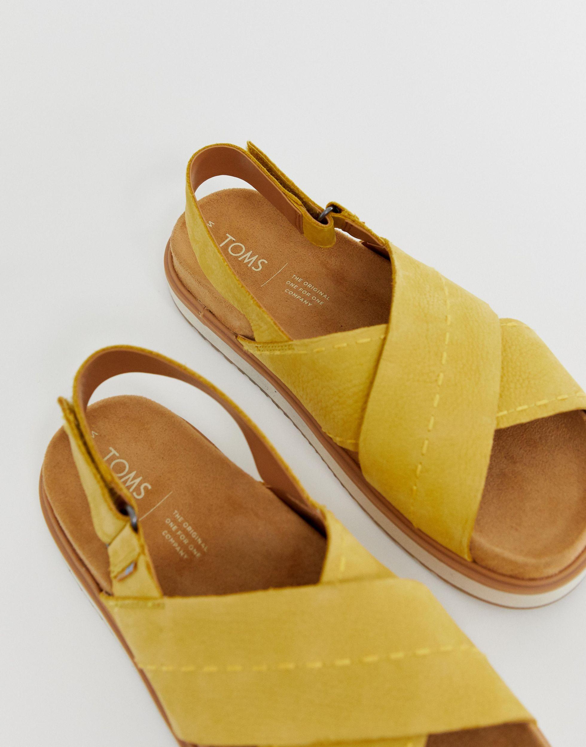 TOMS Suede Marisa Flatform Sandal in Yellow | Lyst Canada