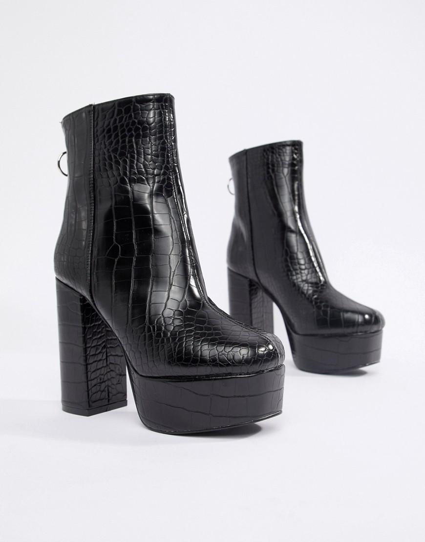 croc platform boots