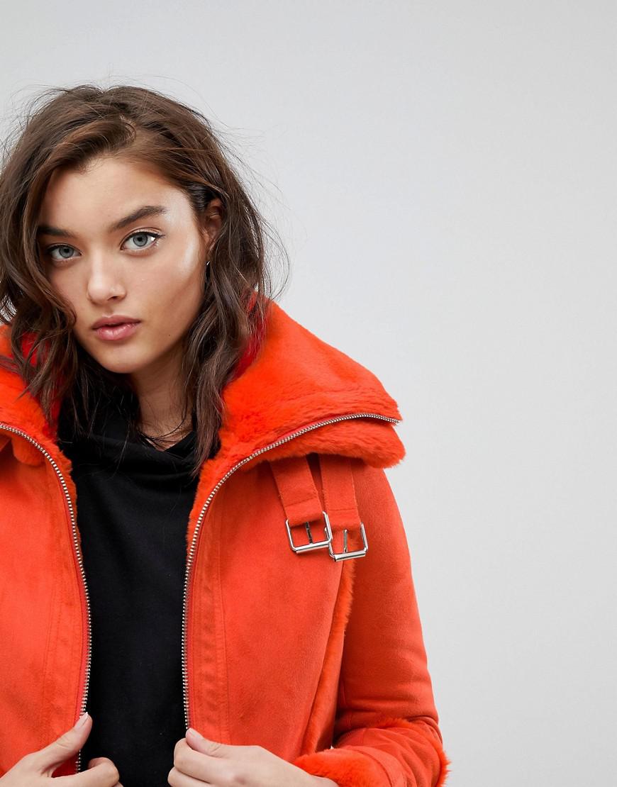 orange aviator jacket