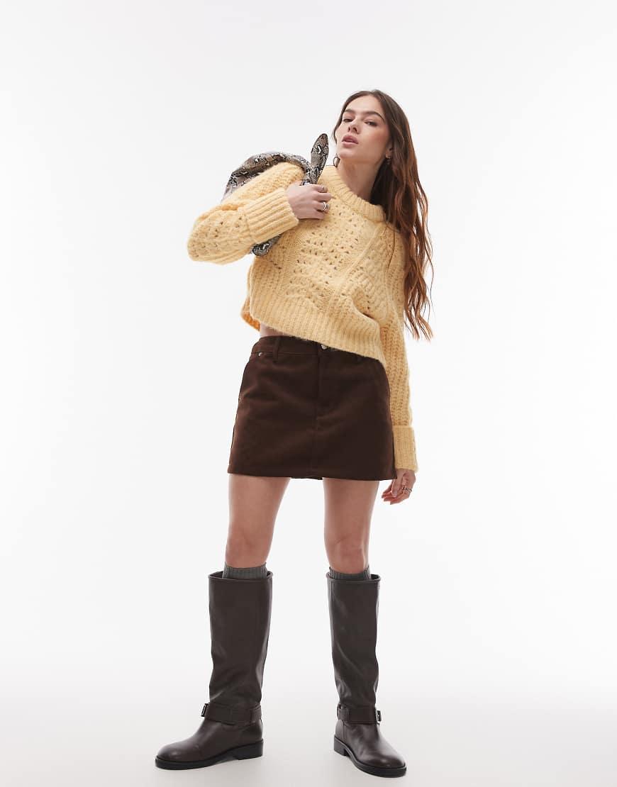 Faux Leather Skirt Topshop Green Boucle Mini Skirt Buy Liydah Faux