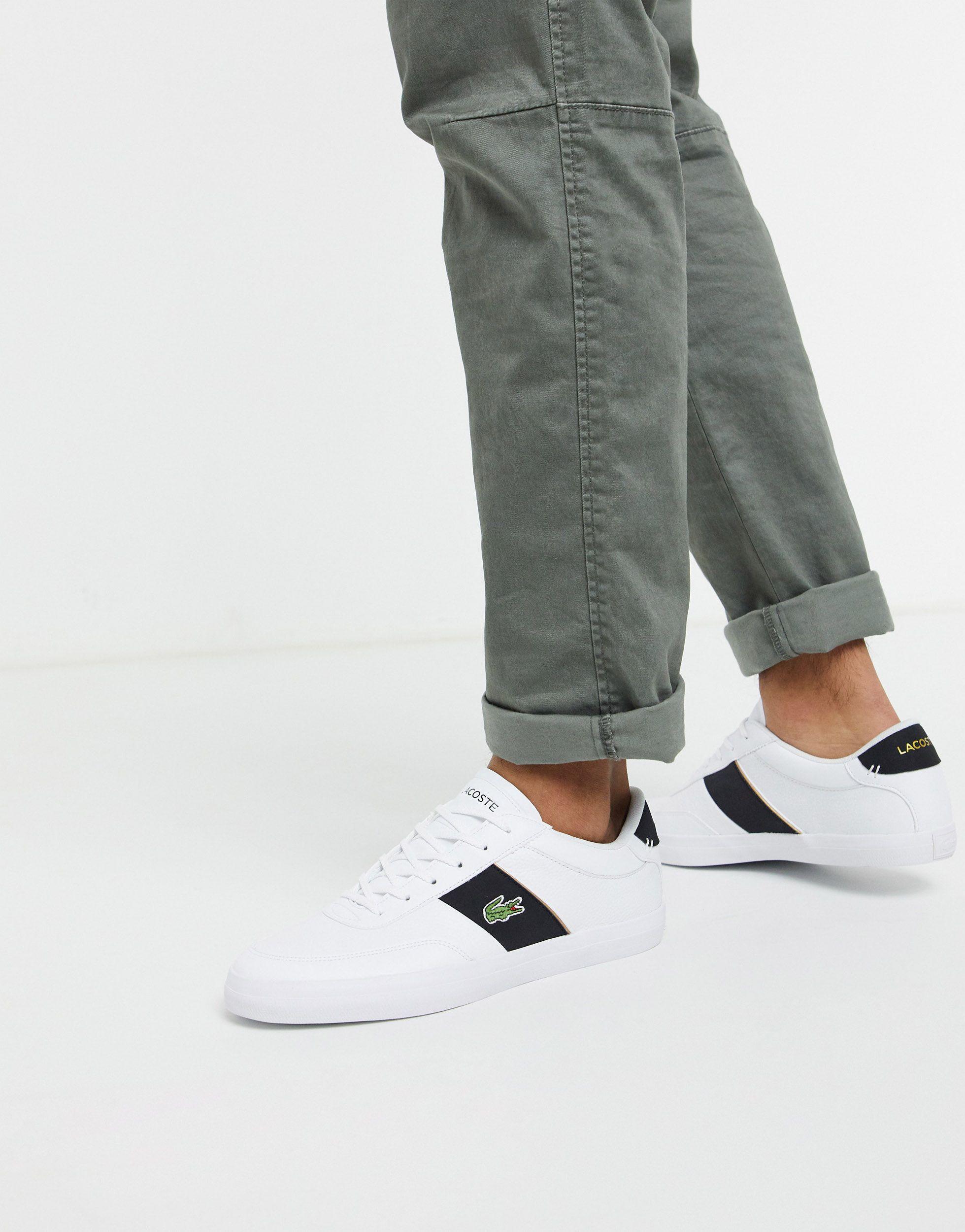 Lacoste Court master Trainers With Stripe in Black for Men Lyst UK