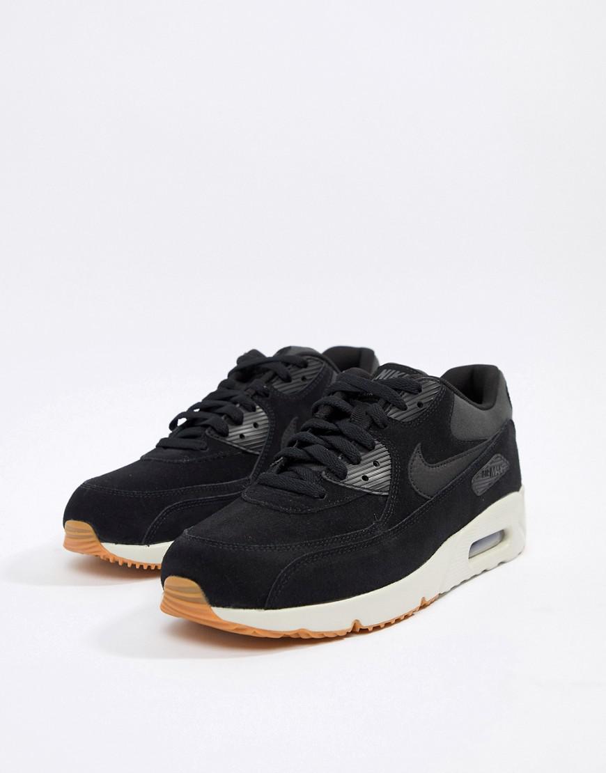 nike air max 90 ultra leather trainers in black