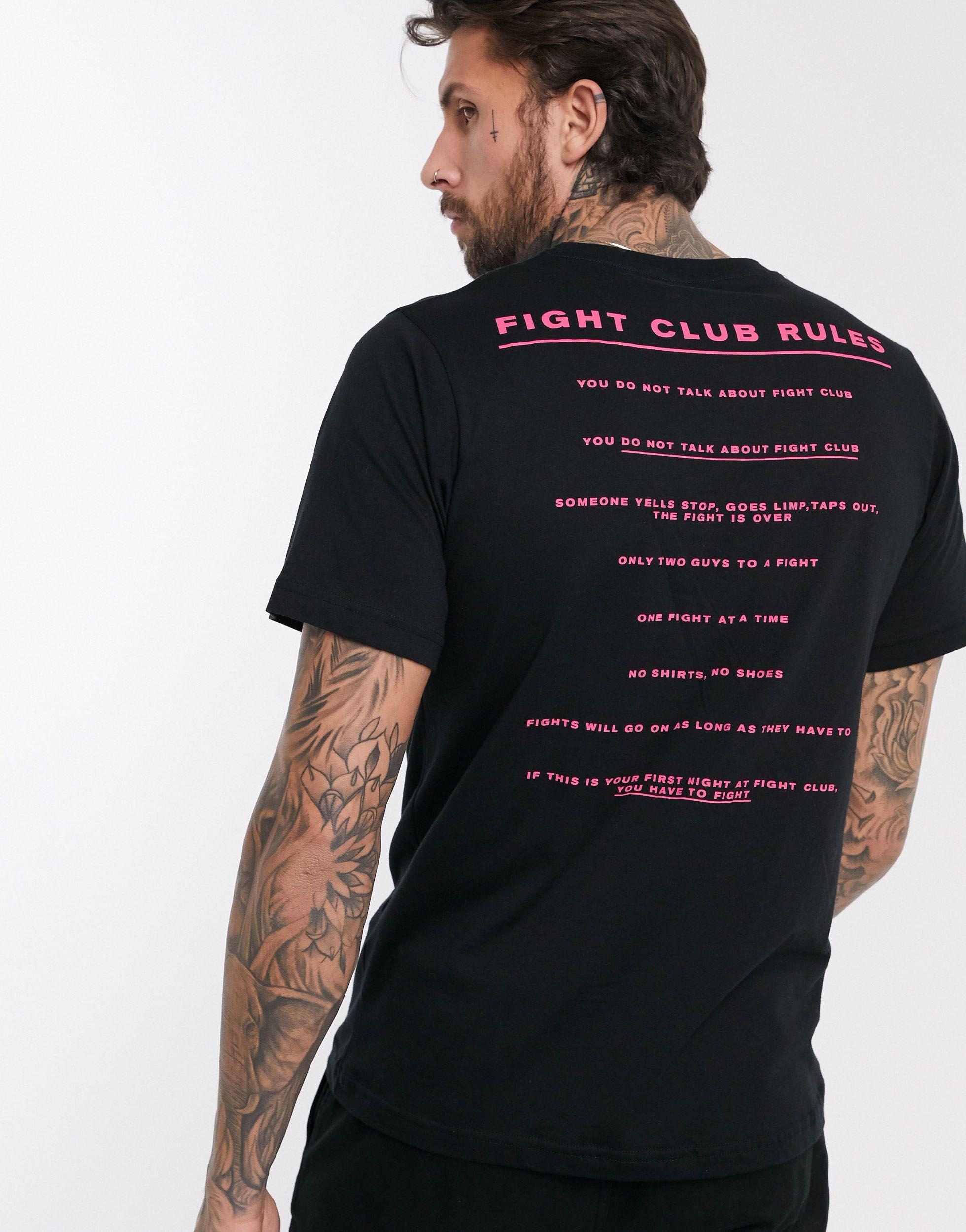 Pull&Bear Fight Club T-shirt in Black for Men | Lyst