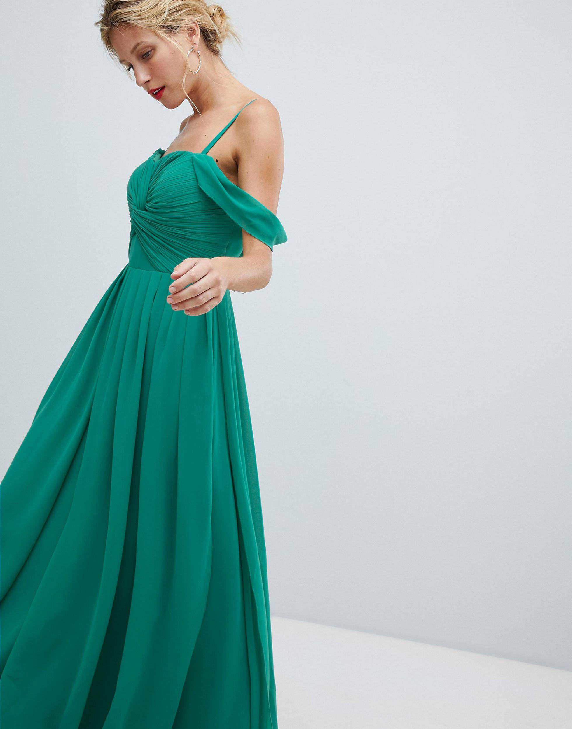 green floaty maxi dress