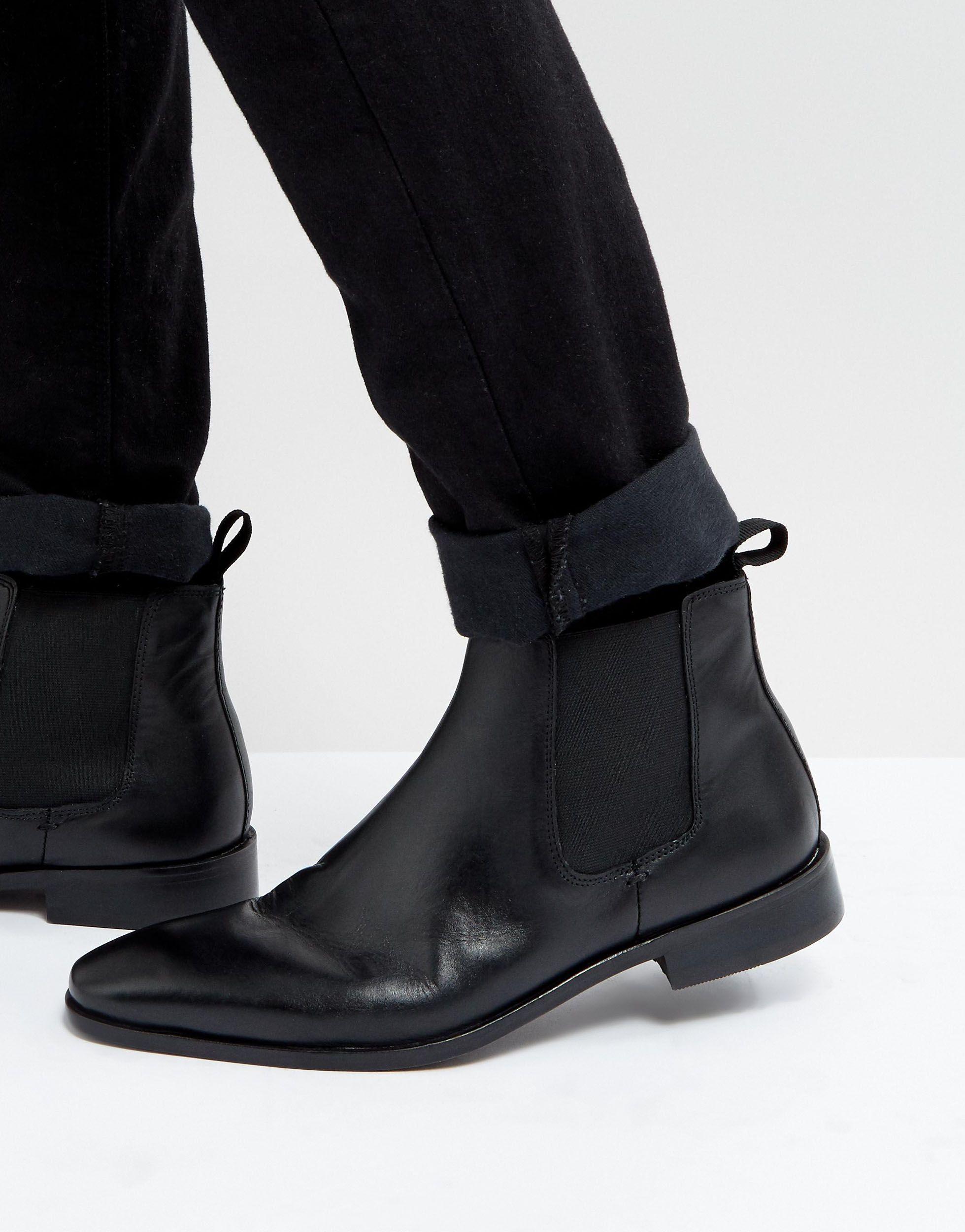 Dune Chelsea Boots in Black for Men | Lyst