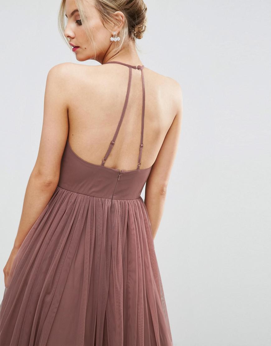 asos pinny extreme tulle mesh midi dress