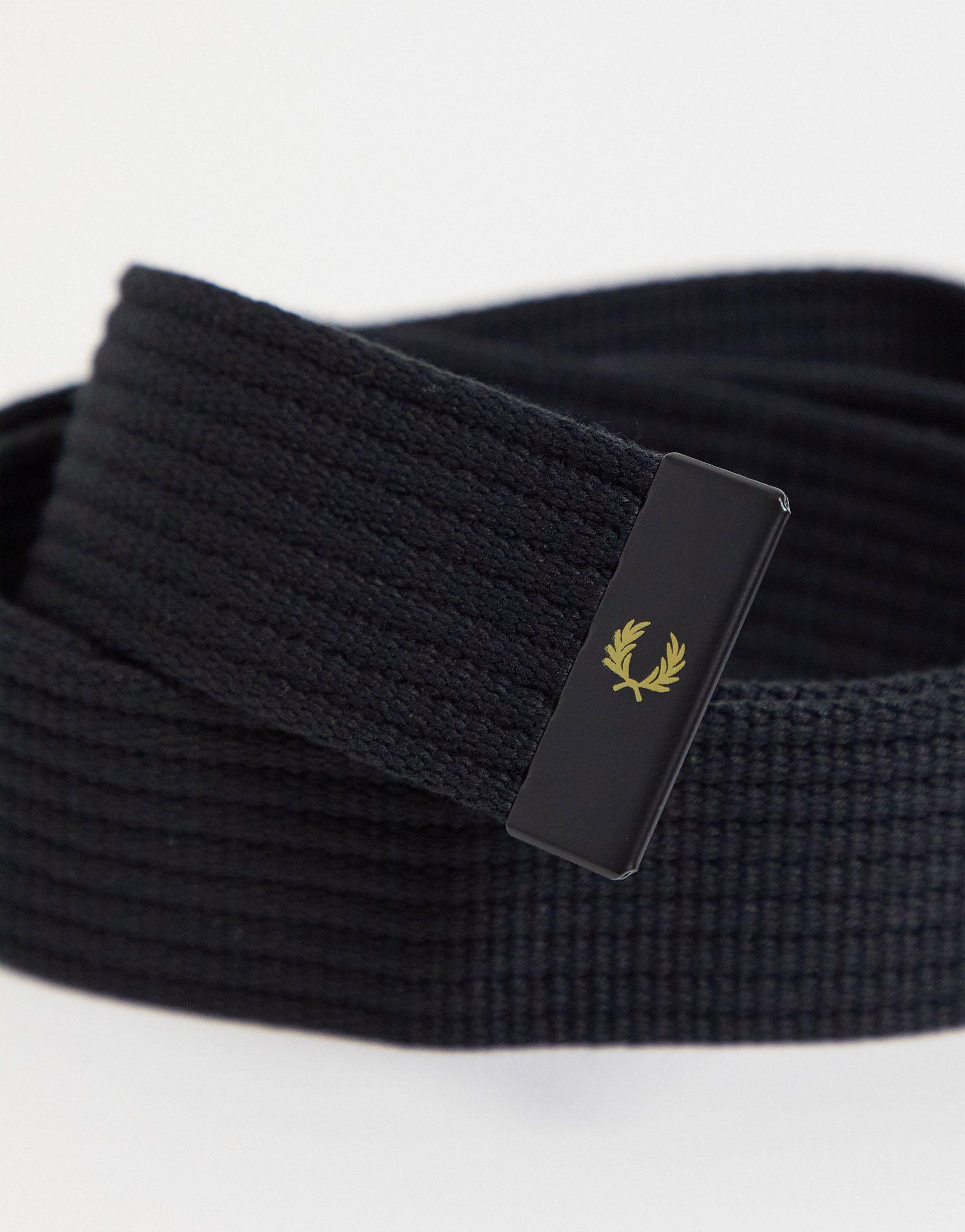 Fred Perry Arch Branded Webbing Belt in Black for Men | Lyst