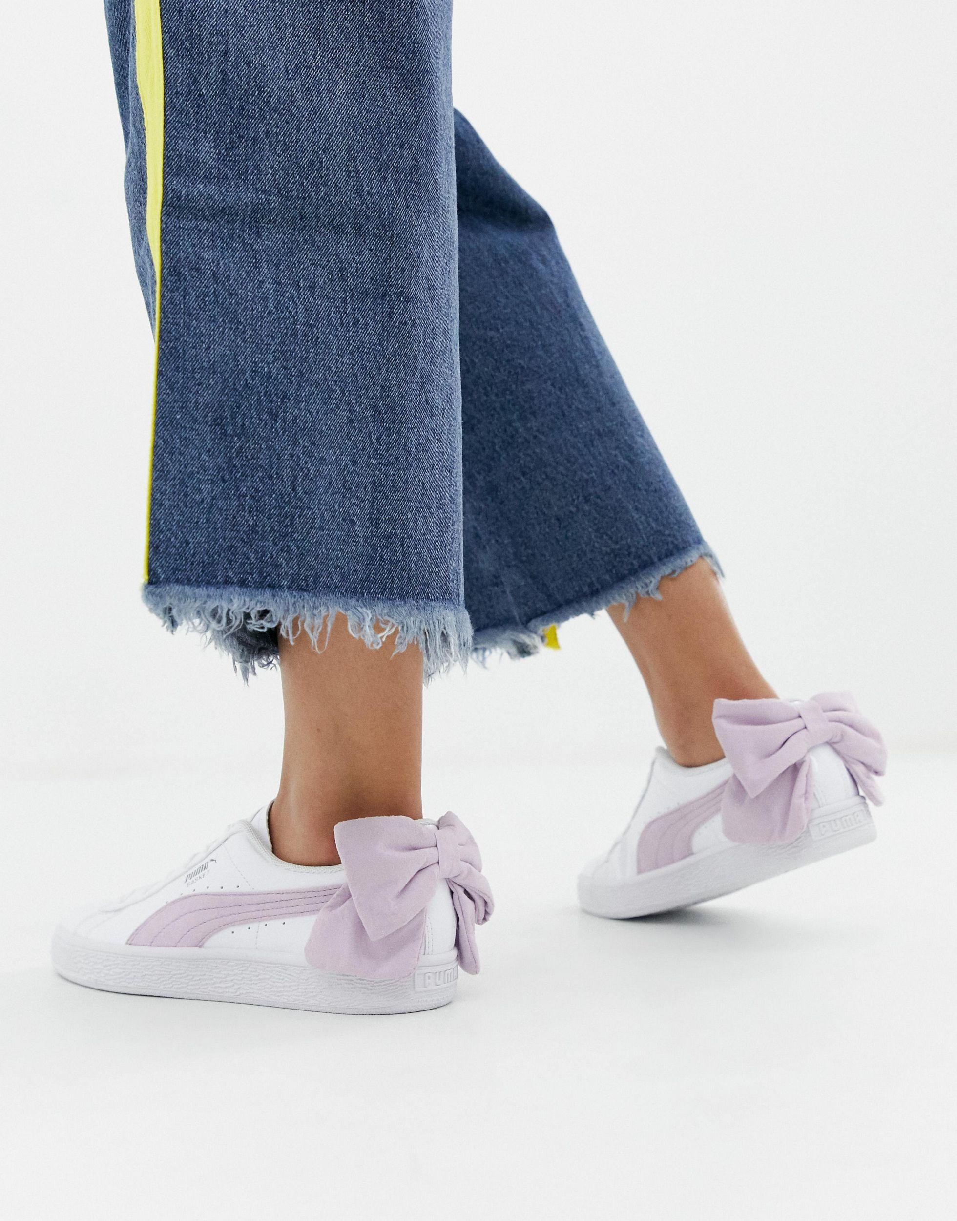 Basket White Trainers in Pink | Lyst