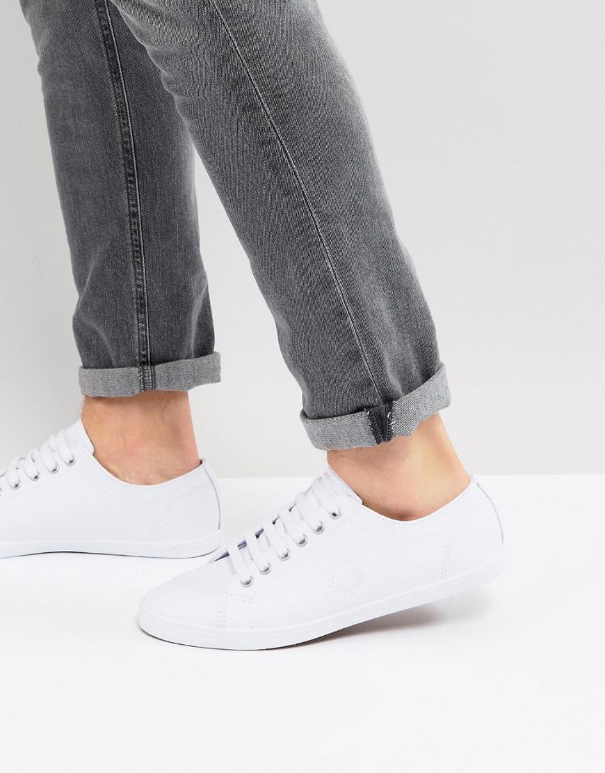 Fred Perry Kingston Leather Plimsolls In White for Men | Lyst Australia