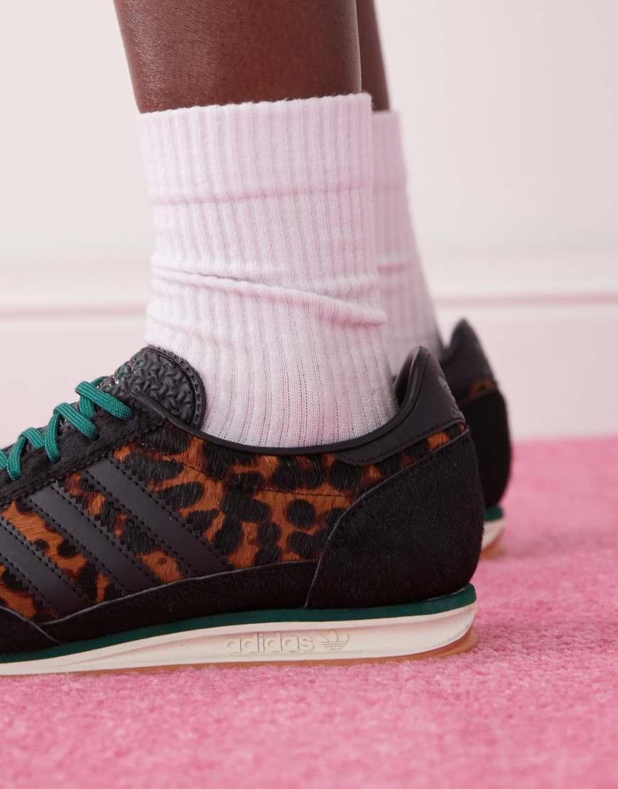 Zapatillas De Deporte Negras Con Estampado De Leopardo Sl 72 Og De