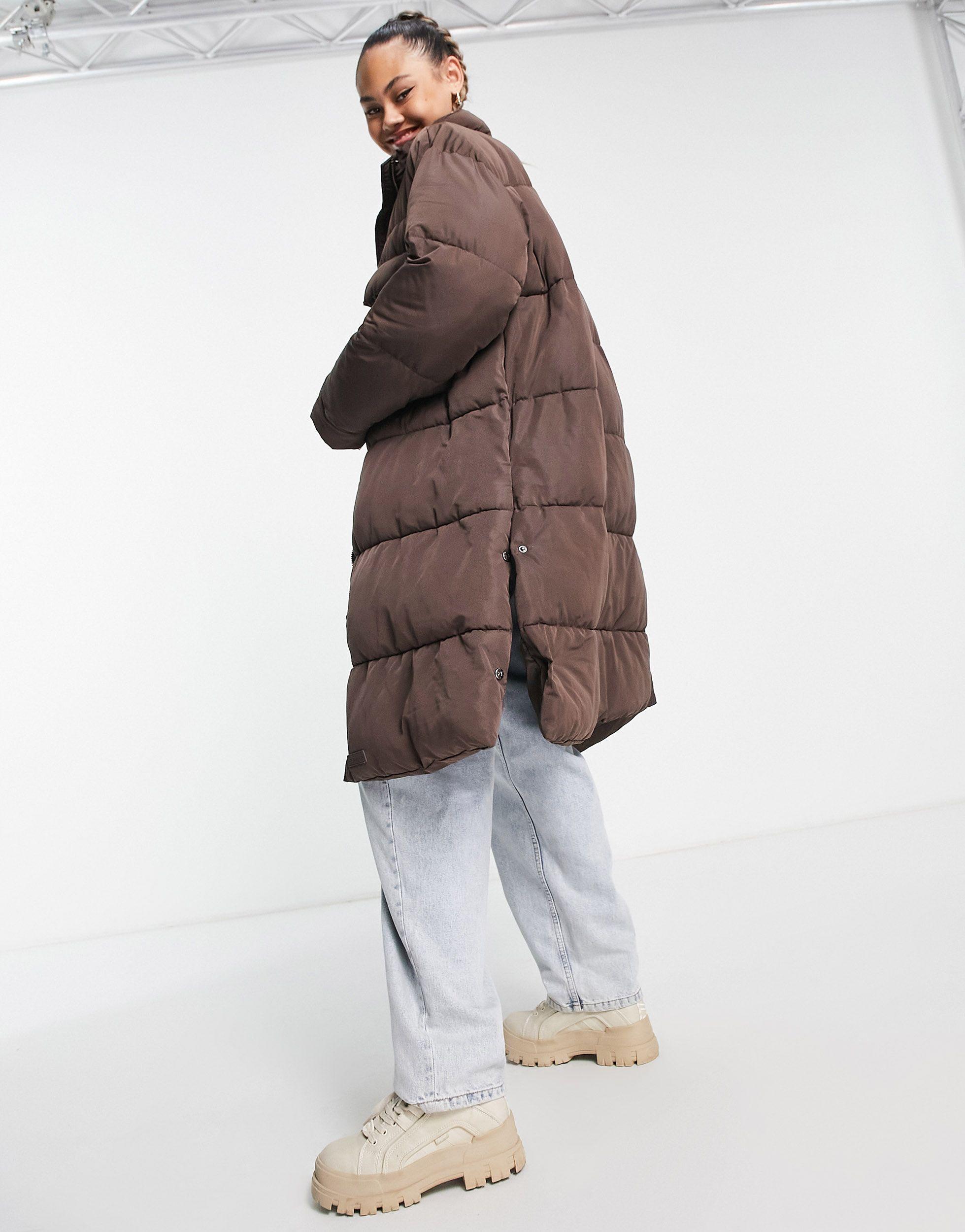 Sixth June Oversized Maxi Puffer Jacket With Front Pockets in White | Lyst