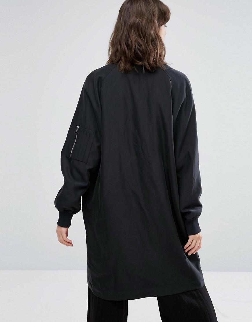 weekday long bomber coat