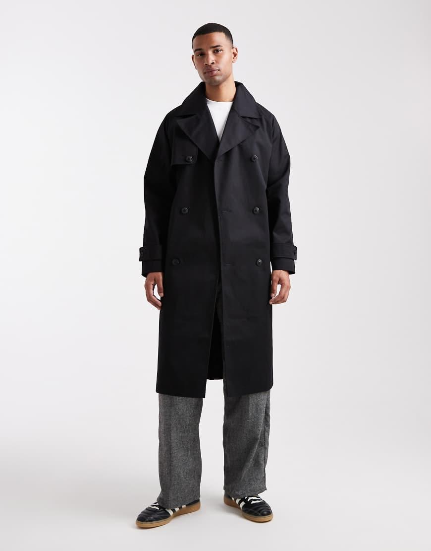 ASOS Oversized Trench Coat in Black for Men Lyst UK