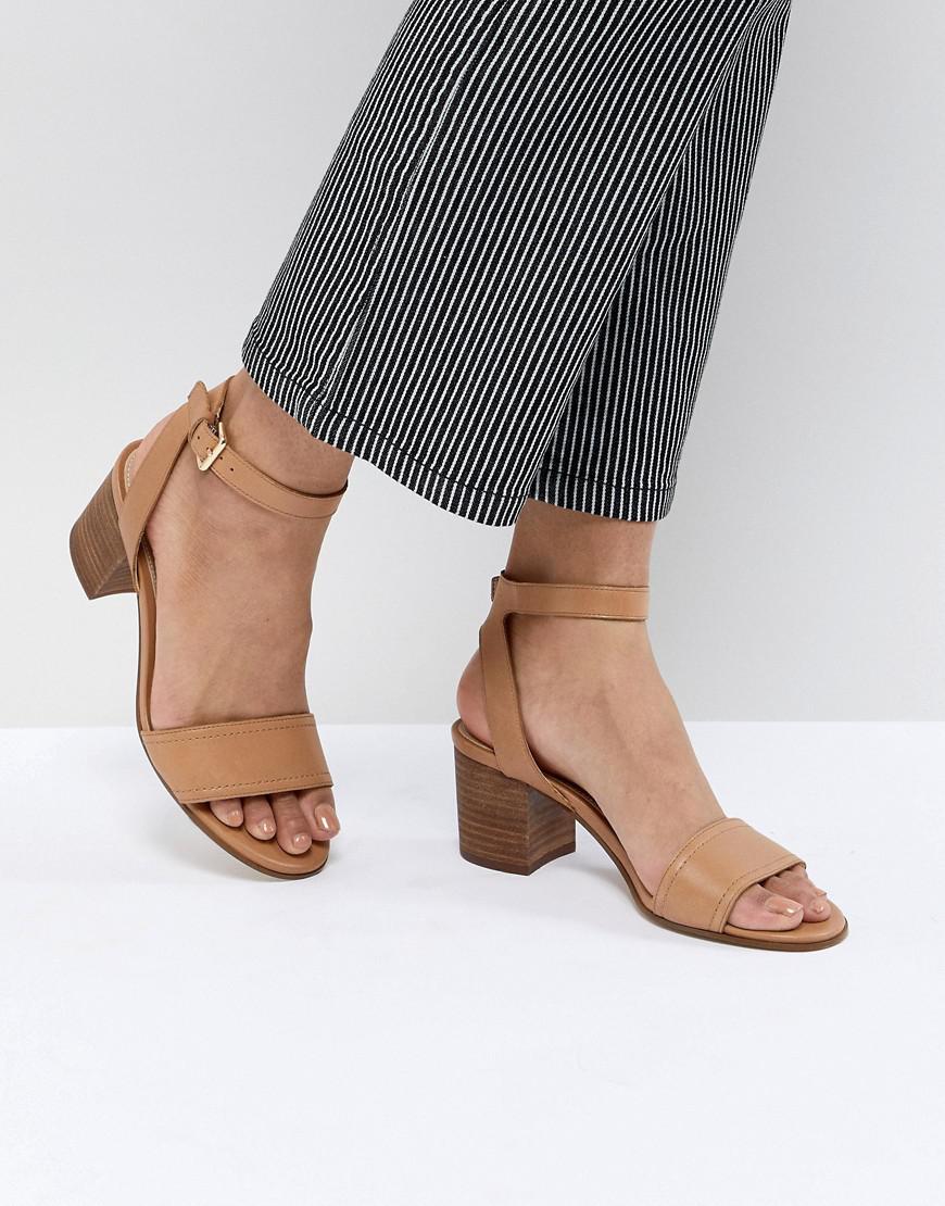 ALDO Leather Tan Block Heeled Sandals in Brown - Lyst