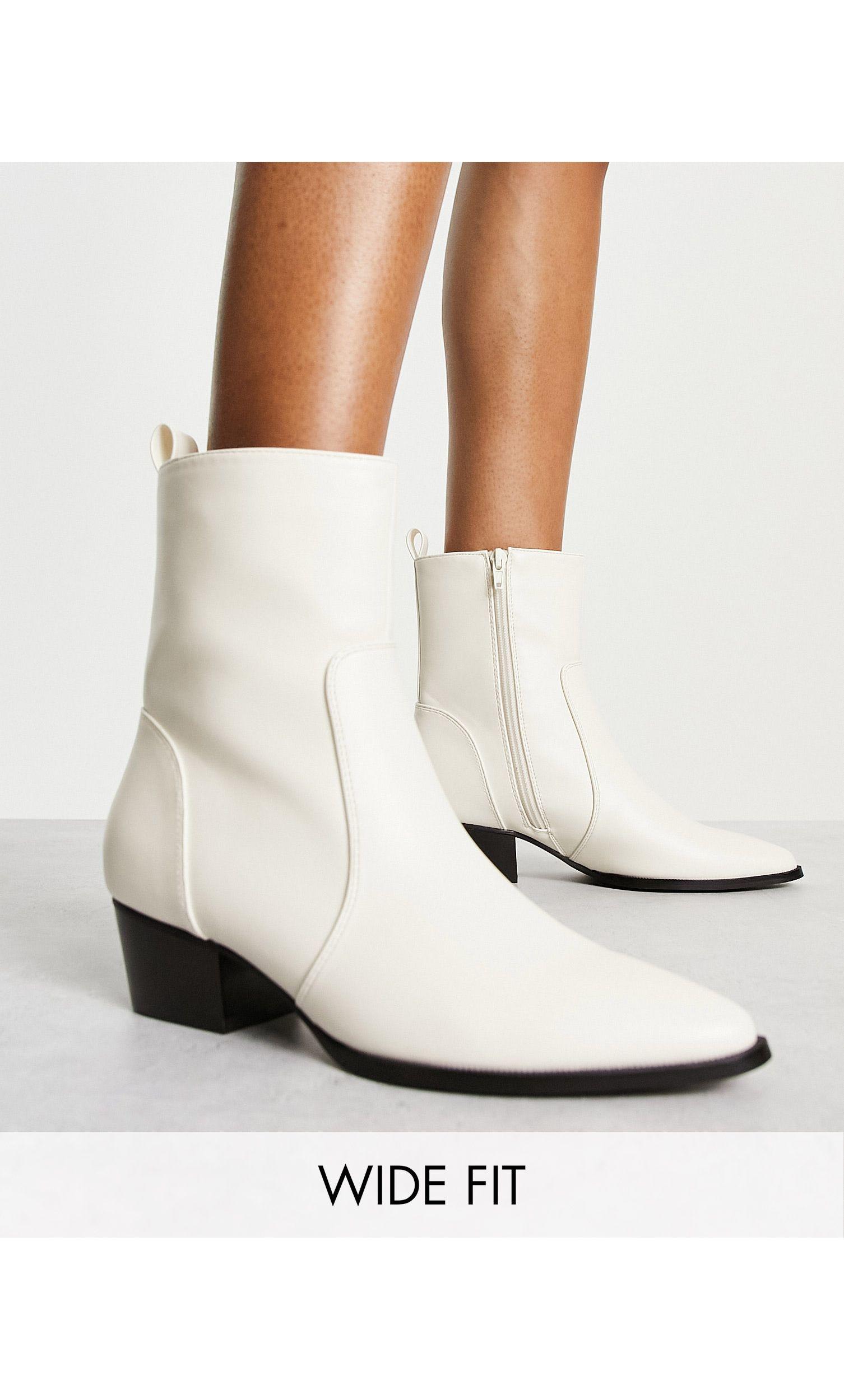 Glamorous Ankle Western Boots in White | Lyst