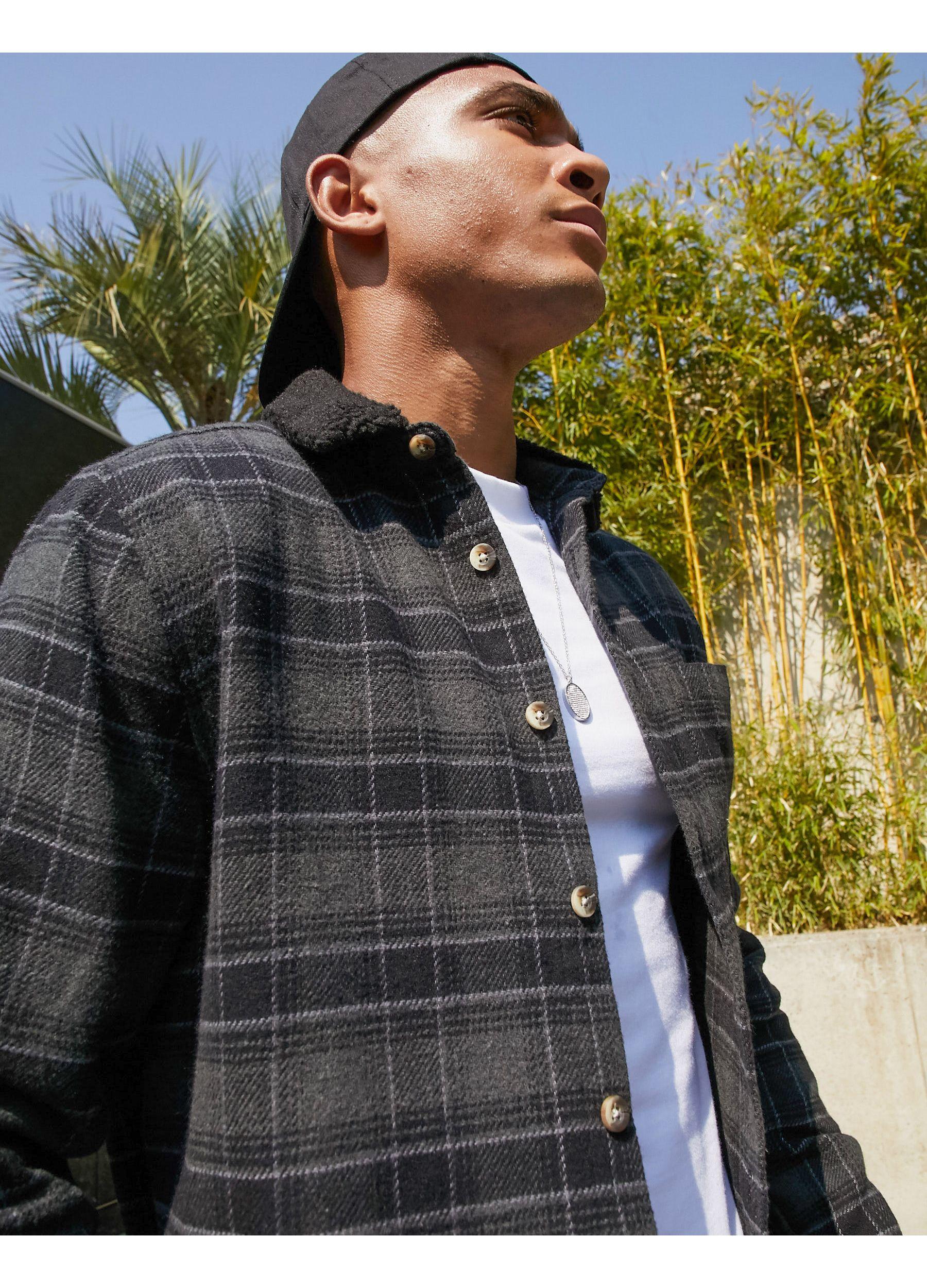 ASOS Oversized Tonal Brushed Flannel 