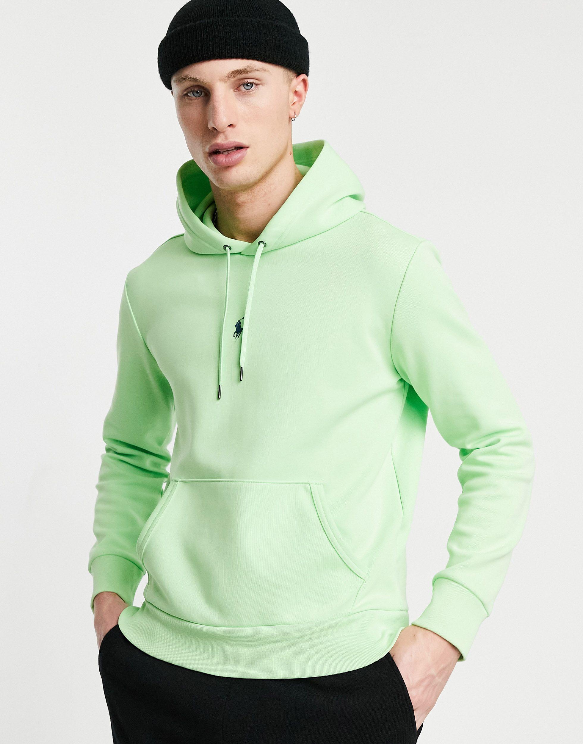 Polo Ralph Lauren Cotton Central Player Logo Hoodie in Green for Men | Lyst
