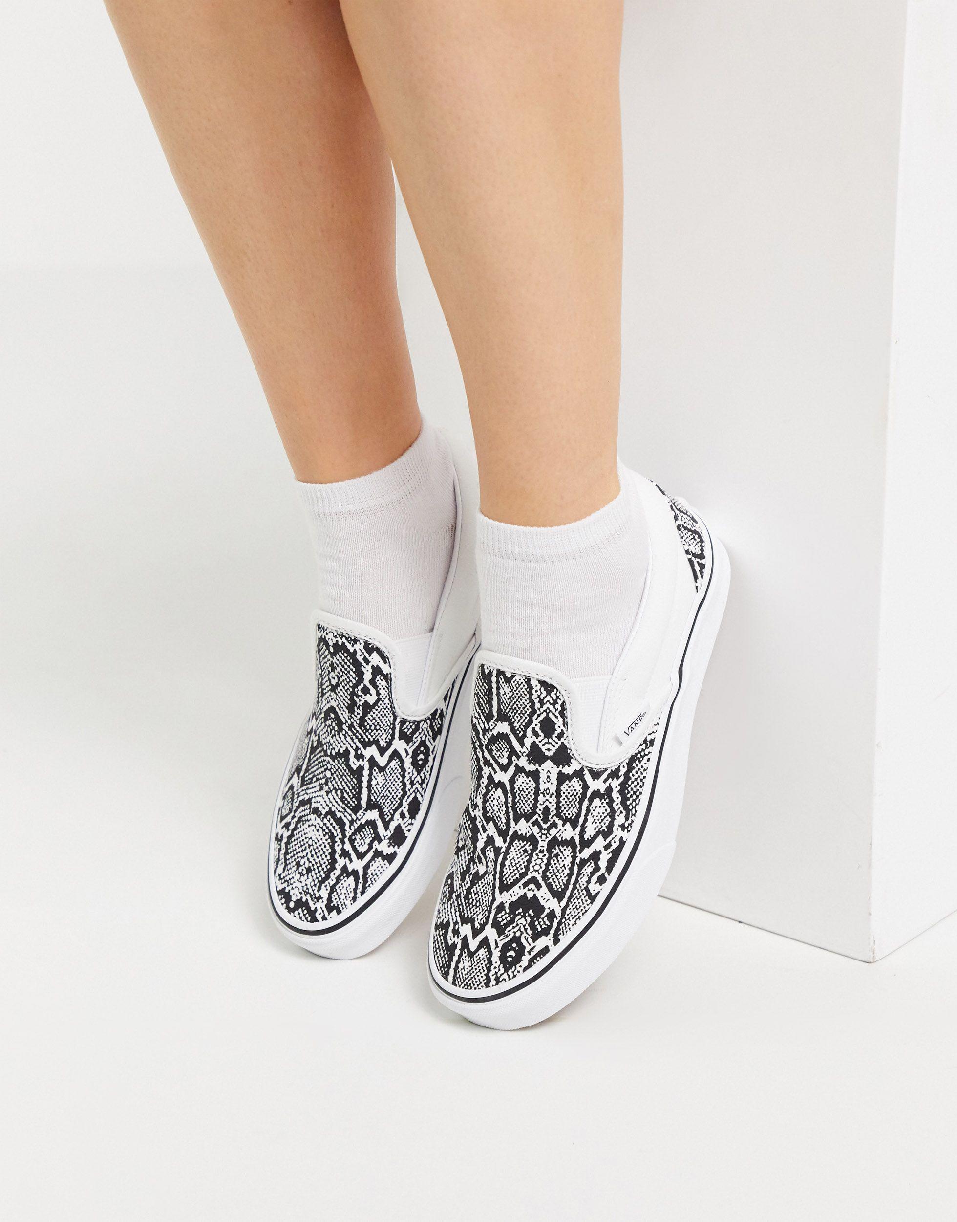 Discipline Giftig T Vans Snakeskin-print Slip-on Sneakers in White | Lyst