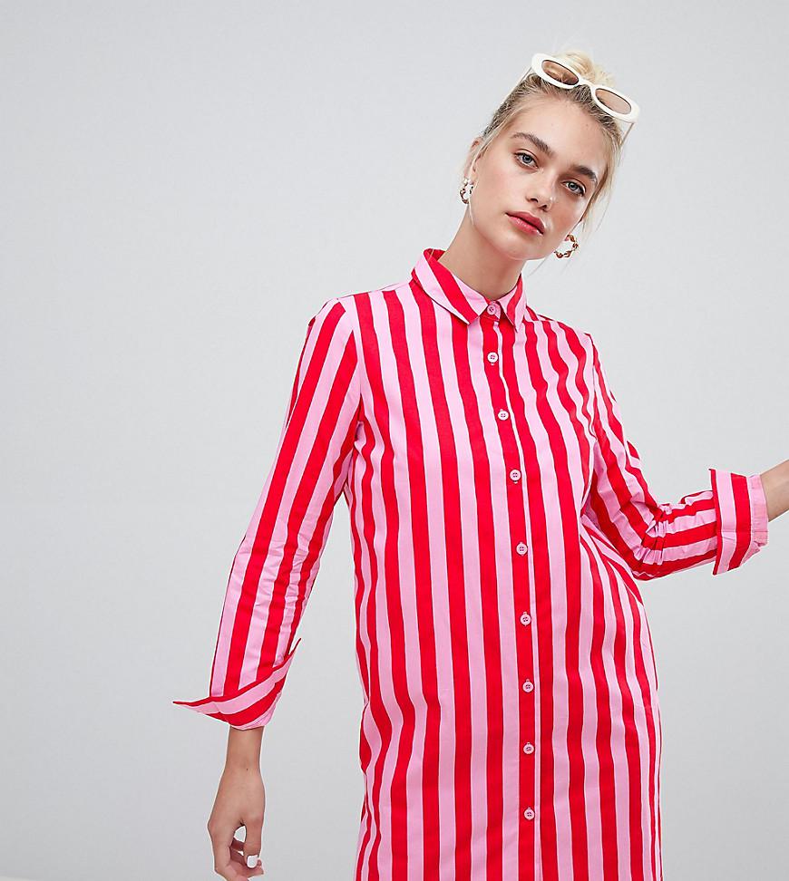 pink oversized shirt dress